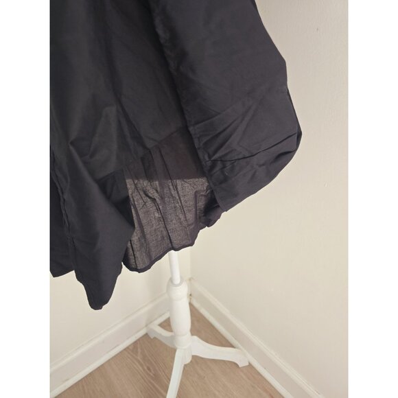 Abercrombie & Fitch Ruched Puff Sleeve Mini Black Babydoll A-line Short Dress XS - Picture 6 of 12